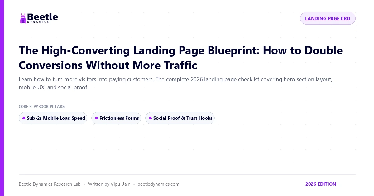 High-Converting Landing Page Design Blueprint 2026