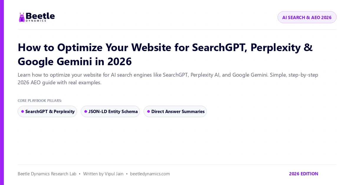 How to Optimize Website for SearchGPT Perplexity and Google Gemini Guide 2026