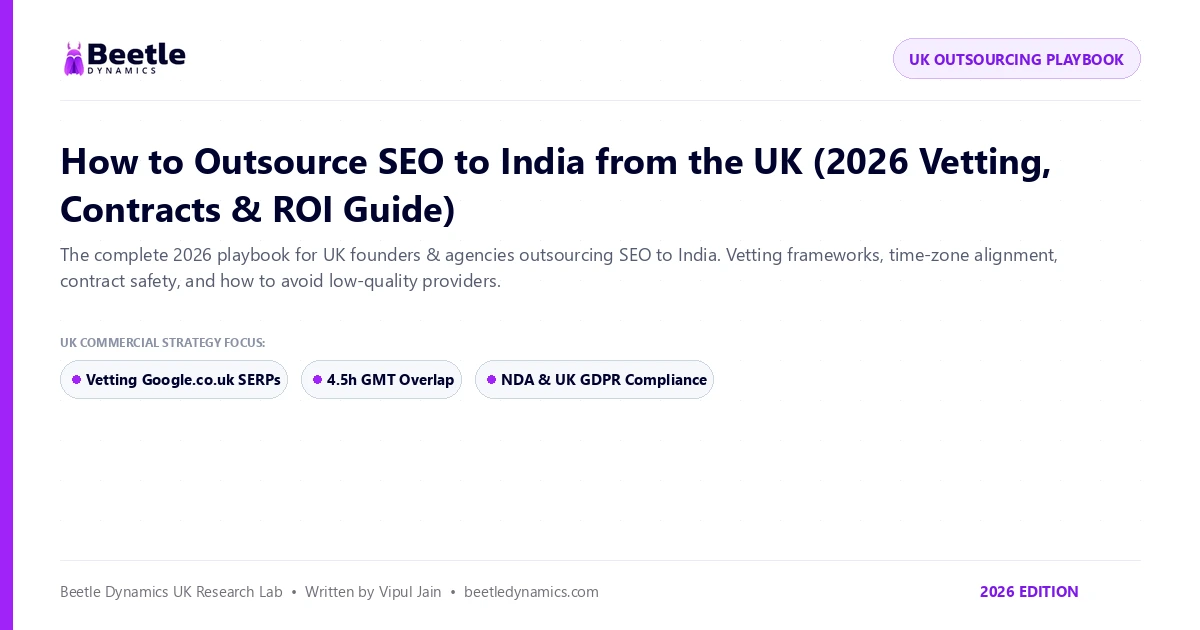 How to Outsource SEO to India from the UK Guide by Beetle Dynamics