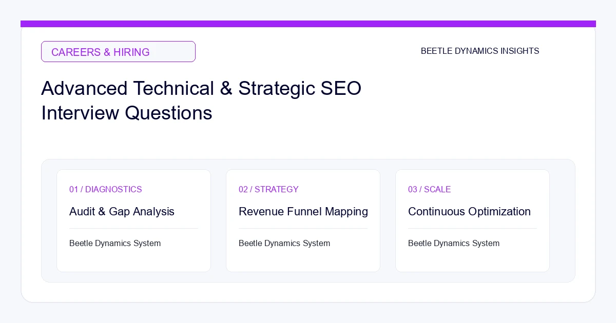 Top 25 Advanced Technical & Strategic SEO Interview Questions (2026)