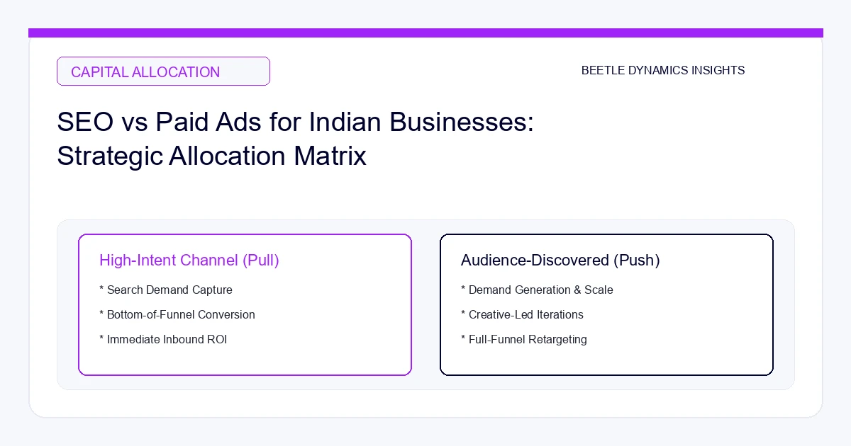 SEO vs. Paid Ads for Indian Businesses: Strategic Allocation Matrix (2026)