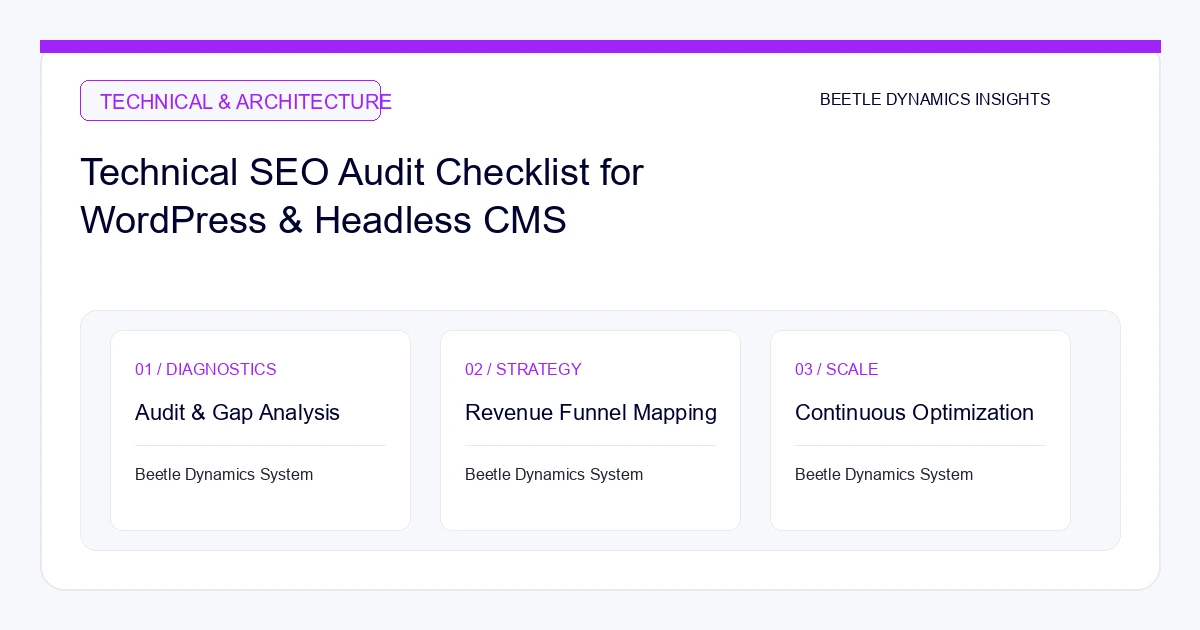 Technical SEO Audit Checklist for WordPress & Headless CMS (2026 Edition)