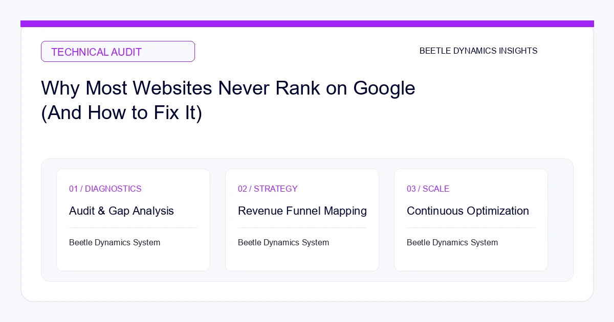 Diagnosis of website indexing and ranking failure modes