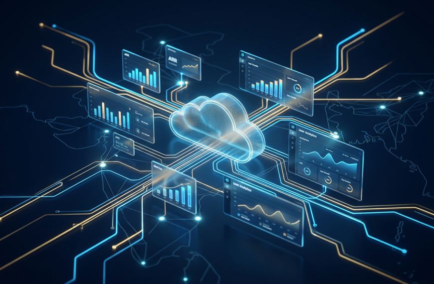 Digital marketing strategy for SaaS B2B companies in India - cloud infrastructure and data pipelines visualization